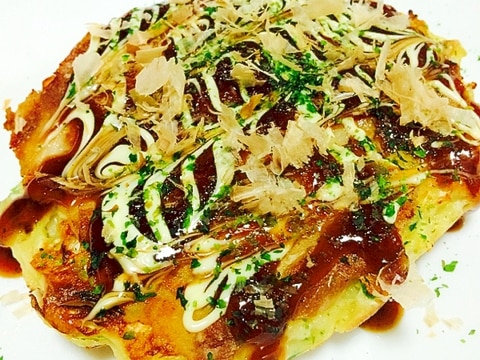 キャベツ、ネギ、長芋たっぷりお好み焼き&チーズ